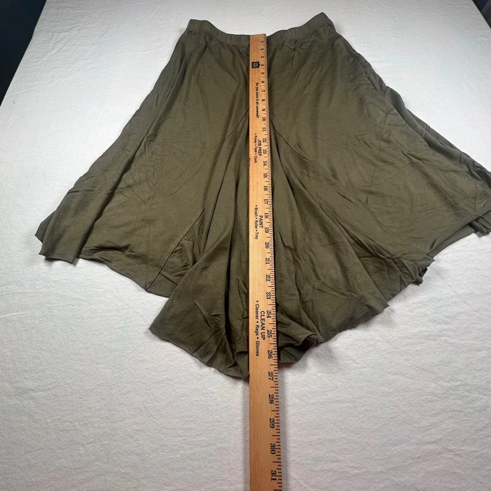 LAmade Olive Green Handkerchief Hem Midi Skirt Women's Medium Micromodal USA NWT